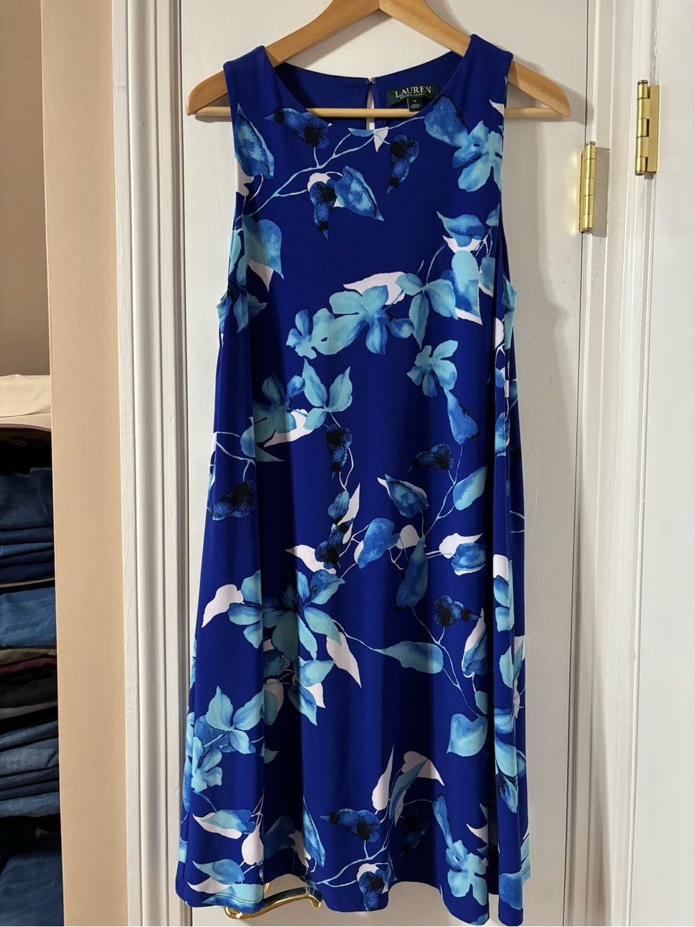 Lauren Ralph Lauren Blue Floral A-Line dress